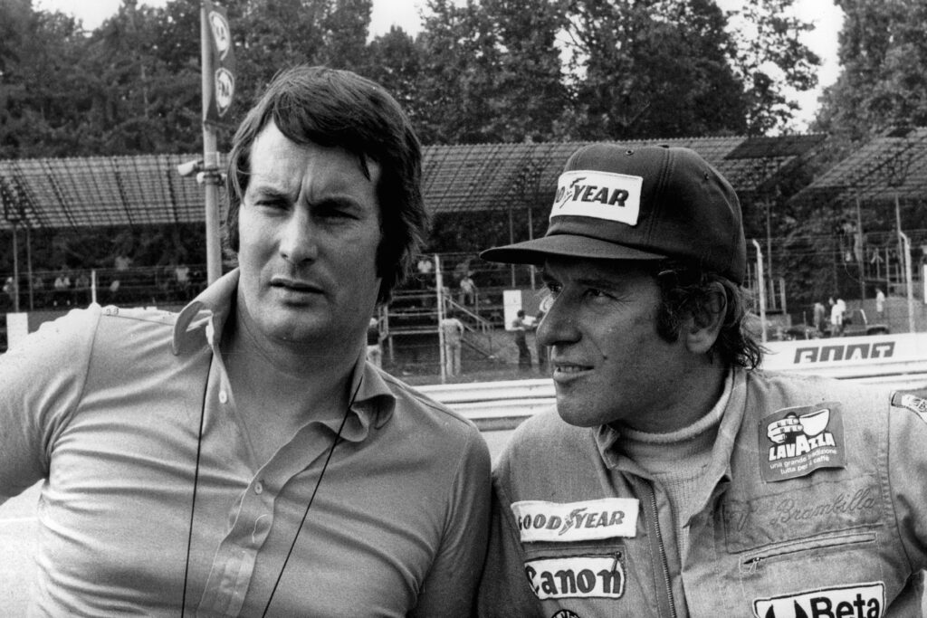 Vittorio Brambilla speaks to Robin Herd of the March F1 team